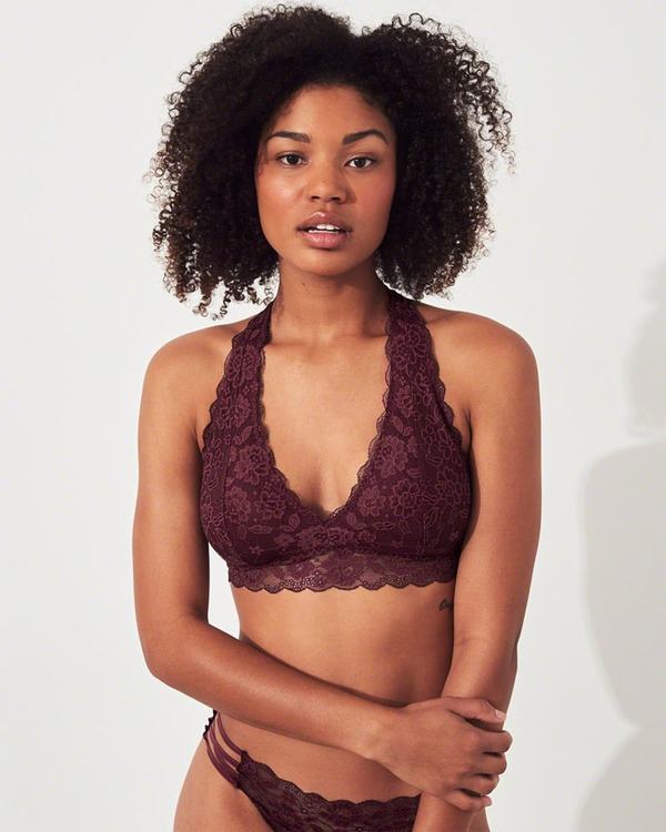 Bralette Hollister Donna Strappy Halterlette With Removable Pads Bordeaux Italia (725SVPAE)